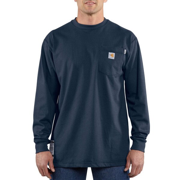 Carhartt FR Cotton Long Sleeve Shirt in navy